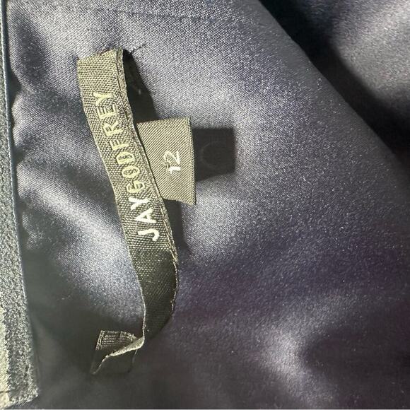 Jay Godfrey navy blue strapless peplum slit midi dress size 12‎ - Picture 5 of 7